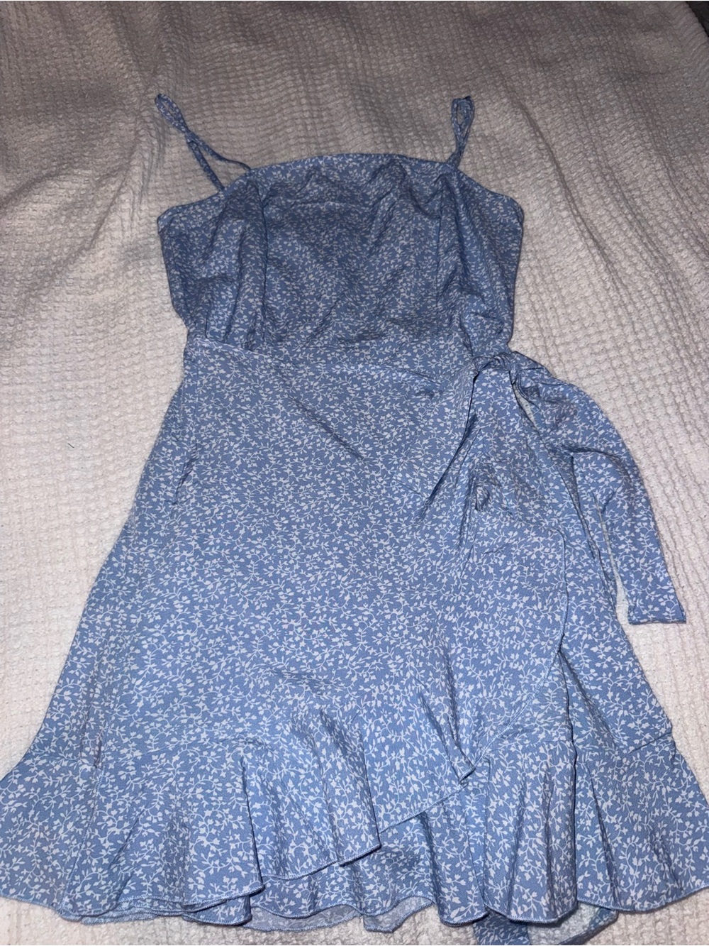Blue Floral Wrap Sundress - Lightweight Summer Dress